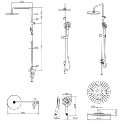 Tiger Tyne Doucheset - Regendouche Ø 22,5 Cm - Handdouche Ø 12 Cm - 3 Standen - Mat Zwart -Merkloos Verkoop 1200x1200 2477