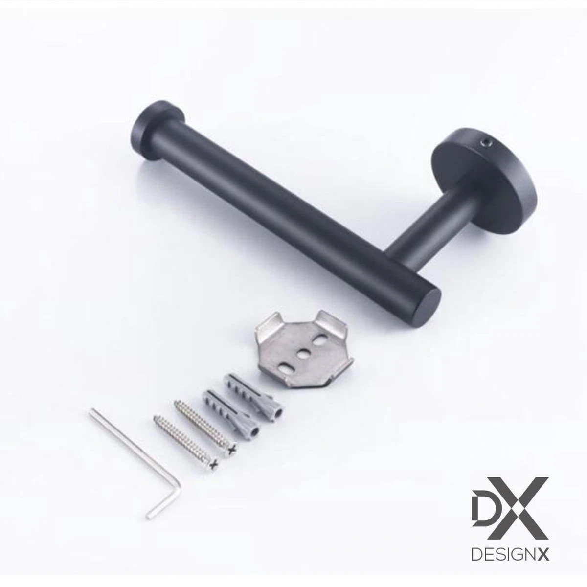 DesignX Toiletrolhouder Zwart - WC Rolhouder - Matte - Papier - Houder - Incl. Schroeven 7 DesignX Toiletrolhouder Zwart - WC Rolhouder - Matte - Papier - Houder - Incl. Schroeven - Afbeelding 7