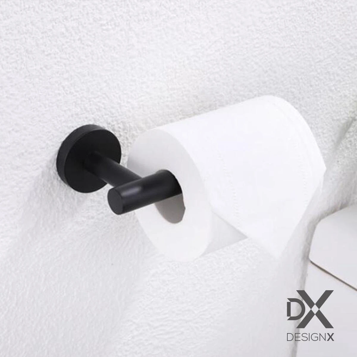 DesignX Toiletrolhouder Zwart - WC Rolhouder - Matte - Papier - Houder - Incl. Schroeven 11 DesignX Toiletrolhouder Zwart - WC Rolhouder - Matte - Papier - Houder - Incl. Schroeven - Afbeelding 11
