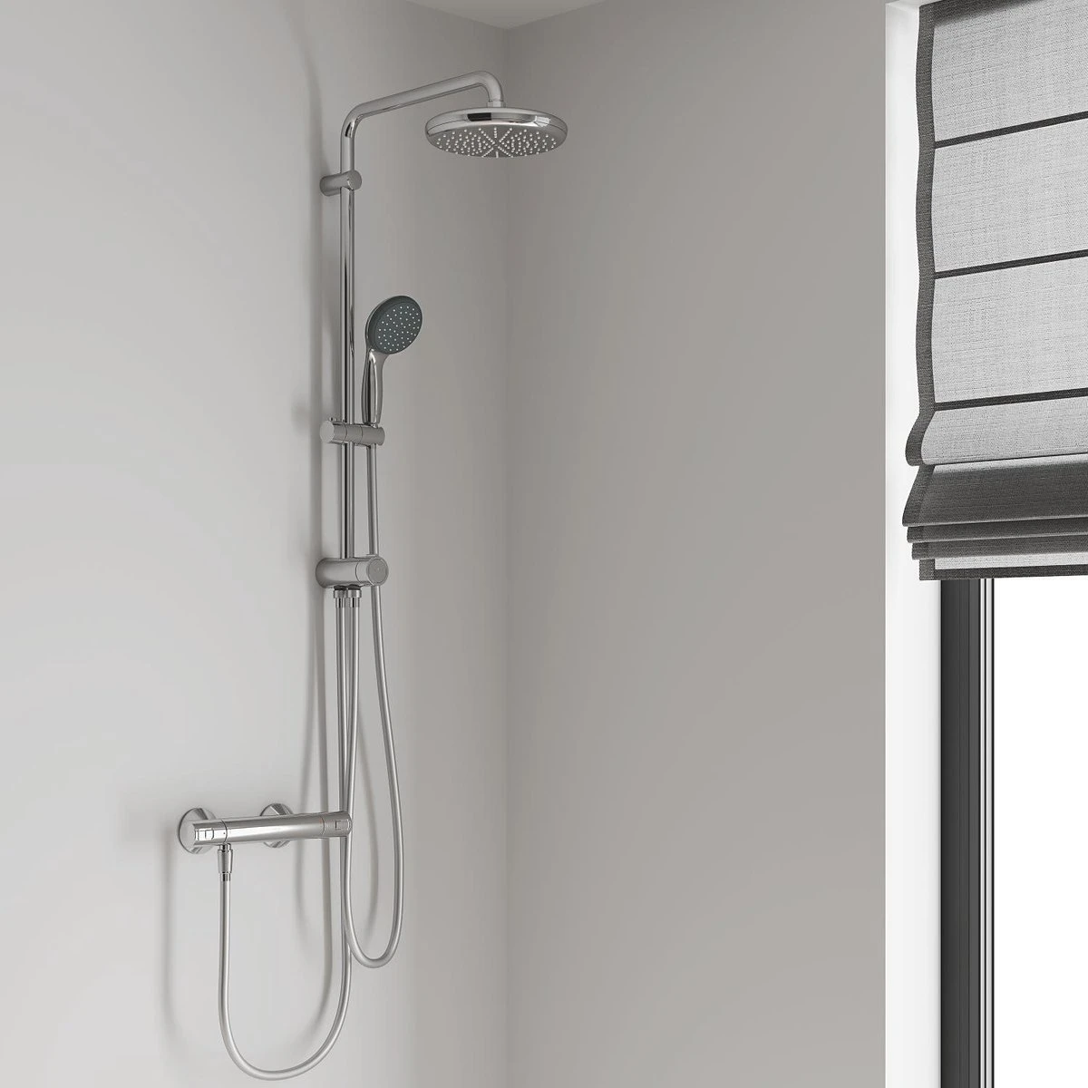 GROHE QuickFix Vitalio Joy 310 Regendouche - CoolTouch - Met Planchet - ø 31 Cm - Chroom 17 GROHE QuickFix Vitalio Joy 310 Regendouche - CoolTouch - Met Planchet - ø 31 Cm - Chroom - Afbeelding 17
