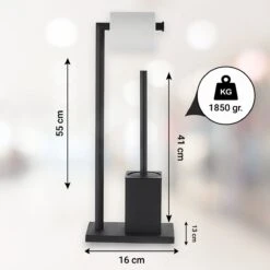 VDN Stainless Wc Rolhouder Staand - Wc Borstel Met Houder Zwart - Toiletrolhouder En Toiletborstel Met Houder - Vierkant - RVS - 2 In 1 -Merkloos Verkoop 1200x1200 263