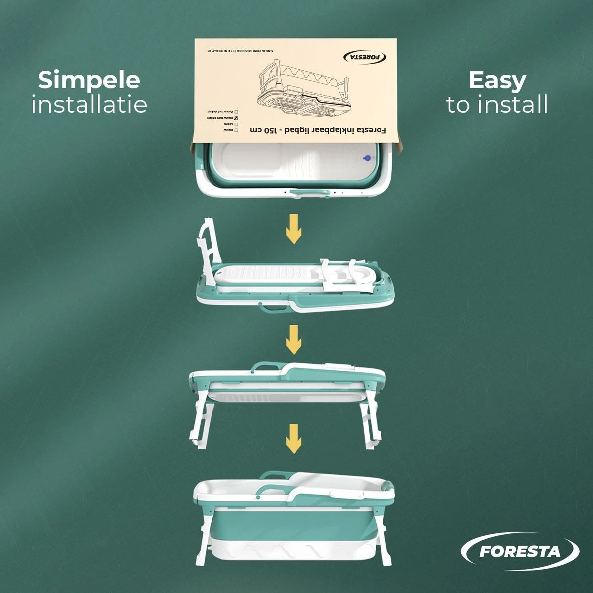 Foresta Volwassenen Zitbad XXL 150CM - Plastic Badkuip - Lime 4 Foresta Volwassenen Zitbad XXL 150CM - Plastic Badkuip - Lime - Afbeelding 4