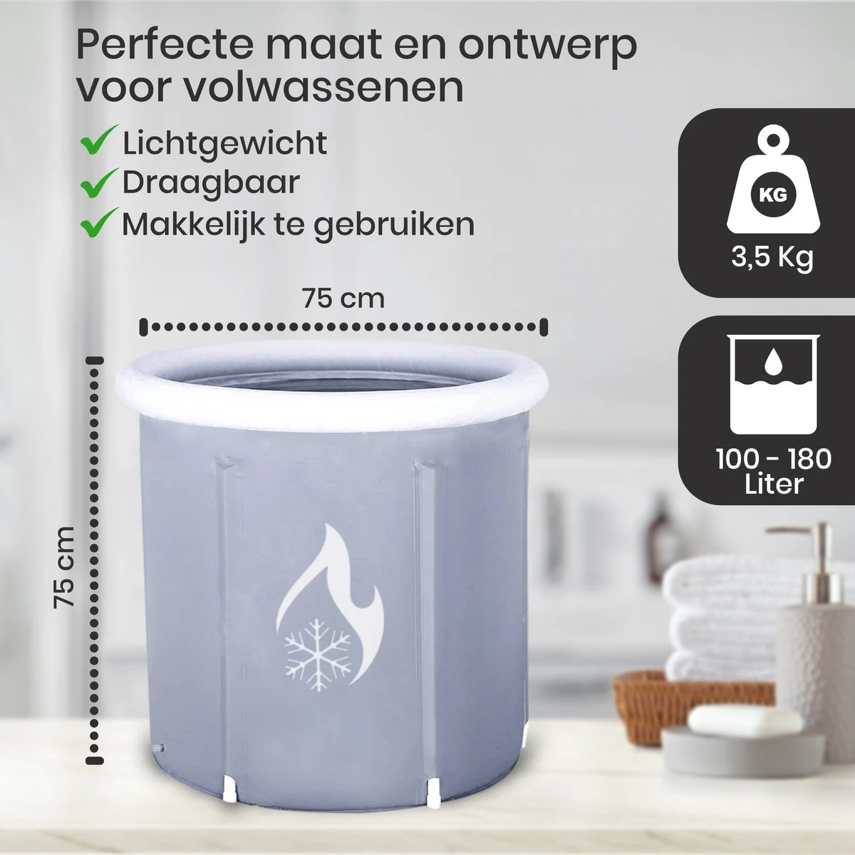 Zitbad Voor Volwassenen - Bath Bucket - Ijsbad - Ice Bath - Inklapbaar Bad - Wim Hof Methode - Opblaasbaarbad - Inclusief Voetpomp - Inclusief Ingebouwd Zitkussen - Grijs 5 Zitbad Voor Volwassenen - Bath Bucket - Ijsbad - Ice Bath - Inklapbaar Bad - Wim Hof Methode - Opblaasbaarbad - Inclusief Voetpomp - Inclusief Ingebouwd Zitkussen - Grijs - Afbeelding 5