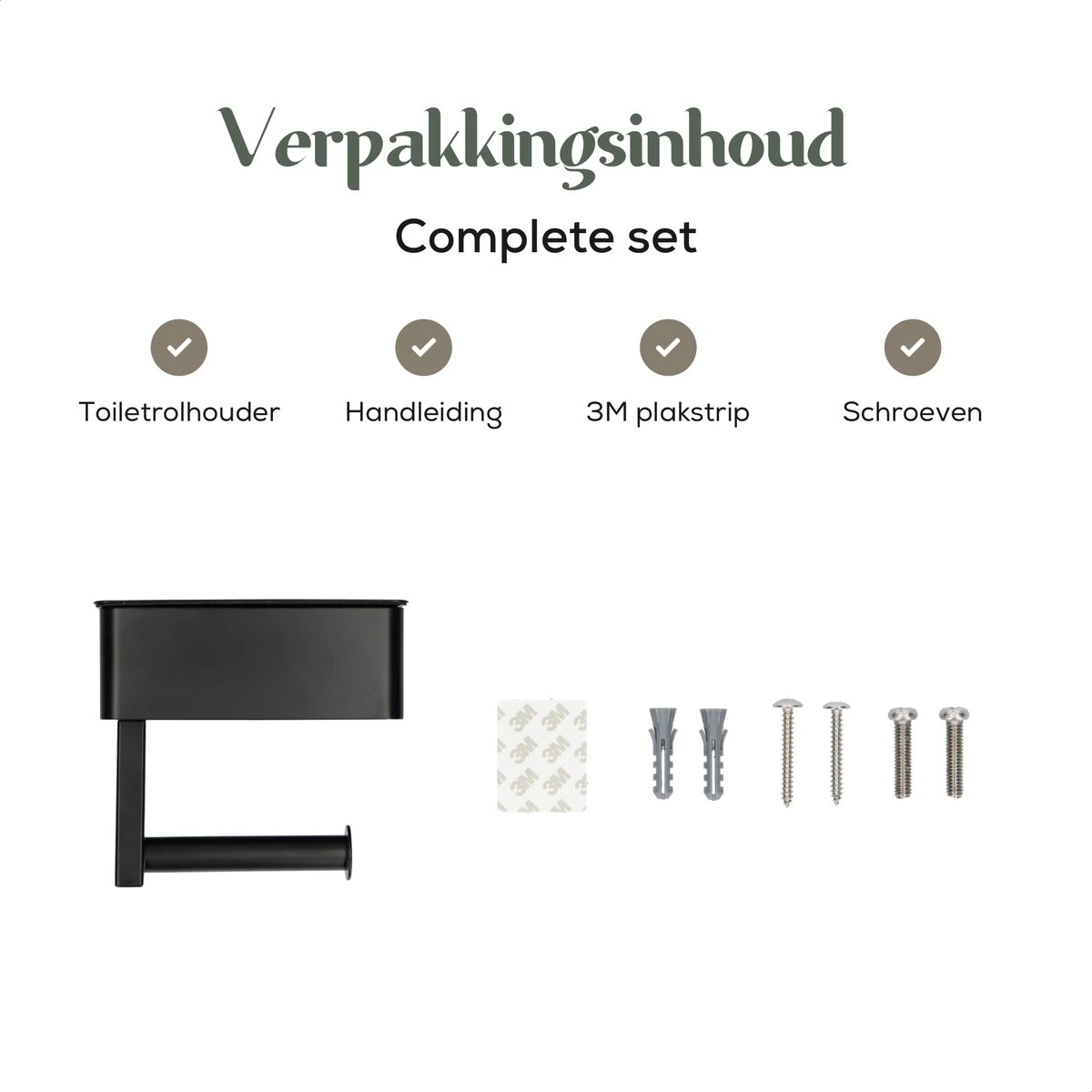 Gatot Goodies RVS Toiletrolhouder Met Plankje - WC Rolhouder Zwart Zonder Boren –Toiletpapierhouder Zelfklevend – Met Lade 8 Gatot Goodies RVS Toiletrolhouder Met Plankje - WC Rolhouder Zwart Zonder Boren –Toiletpapierhouder Zelfklevend – Met Lade - Afbeelding 8