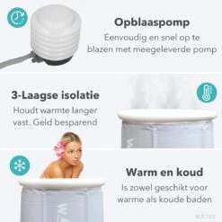 WOTRE Zitbad - Bath Bucket - Ijsbad - Wim Hof Methode - Bad Voor Volwassenen - Mobiele Badkuip - Grijs - 180L -Merkloos Verkoop 1200x1200 2773