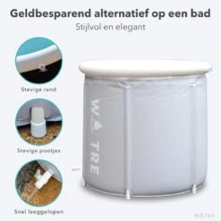 WOTRE Zitbad - Bath Bucket - Ijsbad - Wim Hof Methode - Bad Voor Volwassenen - Mobiele Badkuip - Grijs - 180L -Merkloos Verkoop 1200x1200 2776