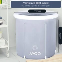 AYOO® Zitbad - Opblaasbaar Bad - Opvouwbaar Bad - Wim Hof Methode - Ijsbad - Badkuip - Zitbad Voor Volwassenen - Bathtub - Zitbaden - Bath Bucket - Inclusief Voetpomp - Grijs -Merkloos Verkoop 1200x1200 2783