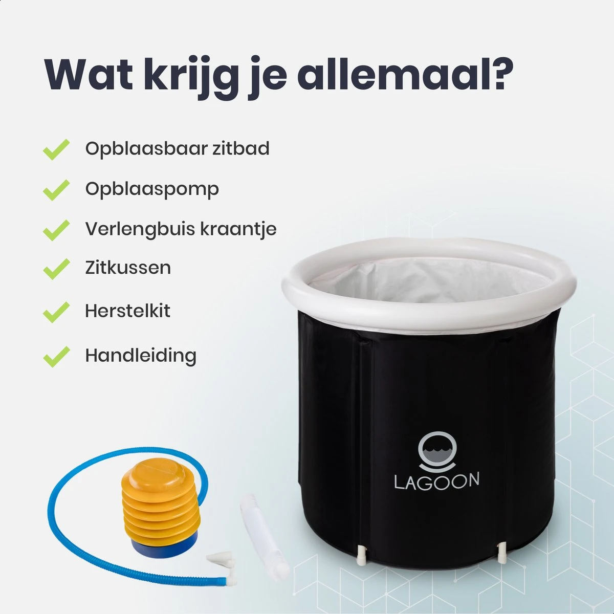 Lagoon® Opblaasbaar Zitbad Voor Volwassenen Bathbucket - Met Relaxing Giftset - Wim Hof Methode - Opvouwbaar & Inklapbaar Spa Bad - Bath Bucket - IJsbad - Opblaasbad - Dompelbad 8 Lagoon® Opblaasbaar Zitbad Voor Volwassenen Bathbucket - Met Relaxing Giftset - Wim Hof Methode - Opvouwbaar & Inklapbaar Spa Bad - Bath Bucket - IJsbad - Opblaasbad - Dompelbad - Afbeelding 8