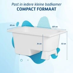 Saqu Zitbad - Mobiel Bad - 103x65cm - Wit - Incl Bijbehorende Poot En Zonder Afvoer -Merkloos Verkoop 1200x1200 2822