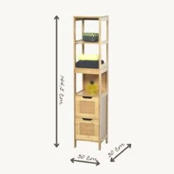 Merkloos Kiruna - Badkamerkast - Badkamerkasten Hoog - Kolomkast Badkamer - Badkamermeubel - Bamboe - 144,5 X 30 X 30 Cm 5 Merkloos Kiruna - Badkamerkast - Badkamerkasten Hoog - Kolomkast Badkamer - Badkamermeubel - Bamboe - 144,5 X 30 X 30 Cm -Merkloos Verkoop 1200x1200 2884