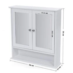Badkamerkastje Met Twee Spiegels Als Deuren - Inclusief Open Plankje - 56x13x58cm - Wit 8 Badkamerkastje Met Twee Spiegels Als Deuren - Inclusief Open Plankje - 56x13x58cm - Wit -Merkloos Verkoop 1200x1200 2904