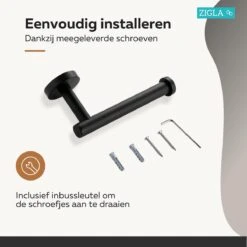 Zigla - WC Rolhouder – Toiletrolhouder – Toiletpapierhouder - WC Rol Houder – RVS – Zwart 12 Zigla - WC Rolhouder – Toiletrolhouder – Toiletpapierhouder - WC Rol Houder – RVS – Zwart -Merkloos Verkoop 1200x1200 292