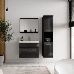 Badplaats Badkamermeubel Set Montreal 60 Cm X 35 Cm - Zwart Hoogglans - Badmeubel Met Spiegel En Zijkast 11 Badplaats Badkamermeubel Set Montreal 60 Cm X 35 Cm - Zwart Hoogglans - Badmeubel Met Spiegel En Zijkast -Merkloos Verkoop 1200x1200 2936