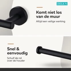 Zigla - WC Rolhouder – Toiletrolhouder – Toiletpapierhouder - WC Rol Houder – RVS – Zwart 15 Zigla - WC Rolhouder – Toiletrolhouder – Toiletpapierhouder - WC Rol Houder – RVS – Zwart -Merkloos Verkoop 1200x1200 294