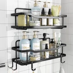 Merkloos RVS Doucherek - Badkamerrekken - Badkamerrek Zonder Boren - Shower Rack - Zelfklevend Doucherek - Doucherek Zonder Boren - Badkamer Accessoires - 2 Stuks -Merkloos Verkoop 1200x1200 2982