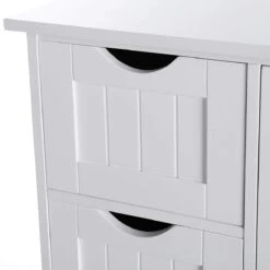 Badkamer Kolom Kast Met 4 Lades En Kastje - Verstelbaar Binnenin - 55x30x81cm - MDF - Wit 11 Badkamer Kolom Kast Met 4 Lades En Kastje - Verstelbaar Binnenin - 55x30x81cm - MDF - Wit -Merkloos Verkoop 1200x1200 3006