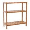 Badkamer Rekje Met 3 Etages - Opbergrek Met Planken - 66 Cm Hoog En 60 Cm Breed - Natuurlijke Bamboe