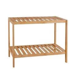 Merkloos Decopatent® Houten Bankje Van Bamboe - Badkamer - Opbergrek - Badkamerkast Rek - Open Badkamerbankje - Opbergen Handdoeken Rek -Merkloos Verkoop 1200x1200 3023