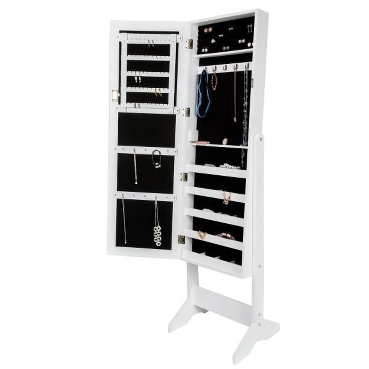 Tectake - Vitrinekast - Wit - MDF 2 Tectake - Vitrinekast - Wit - MDF - Afbeelding 2