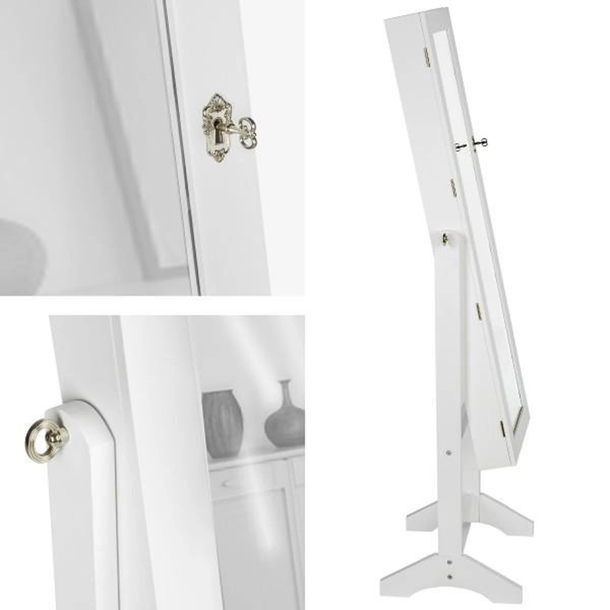 Tectake - Vitrinekast - Wit - MDF 3 Tectake - Vitrinekast - Wit - MDF - Afbeelding 3