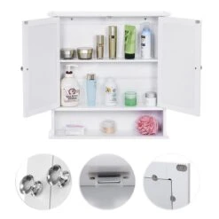 Songmics Badkamer Spiegel Kast - Medicijnkast - Badkamerkast Hangkast - Opbergkast Hangend Wit -Merkloos Verkoop 1200x1200 3077