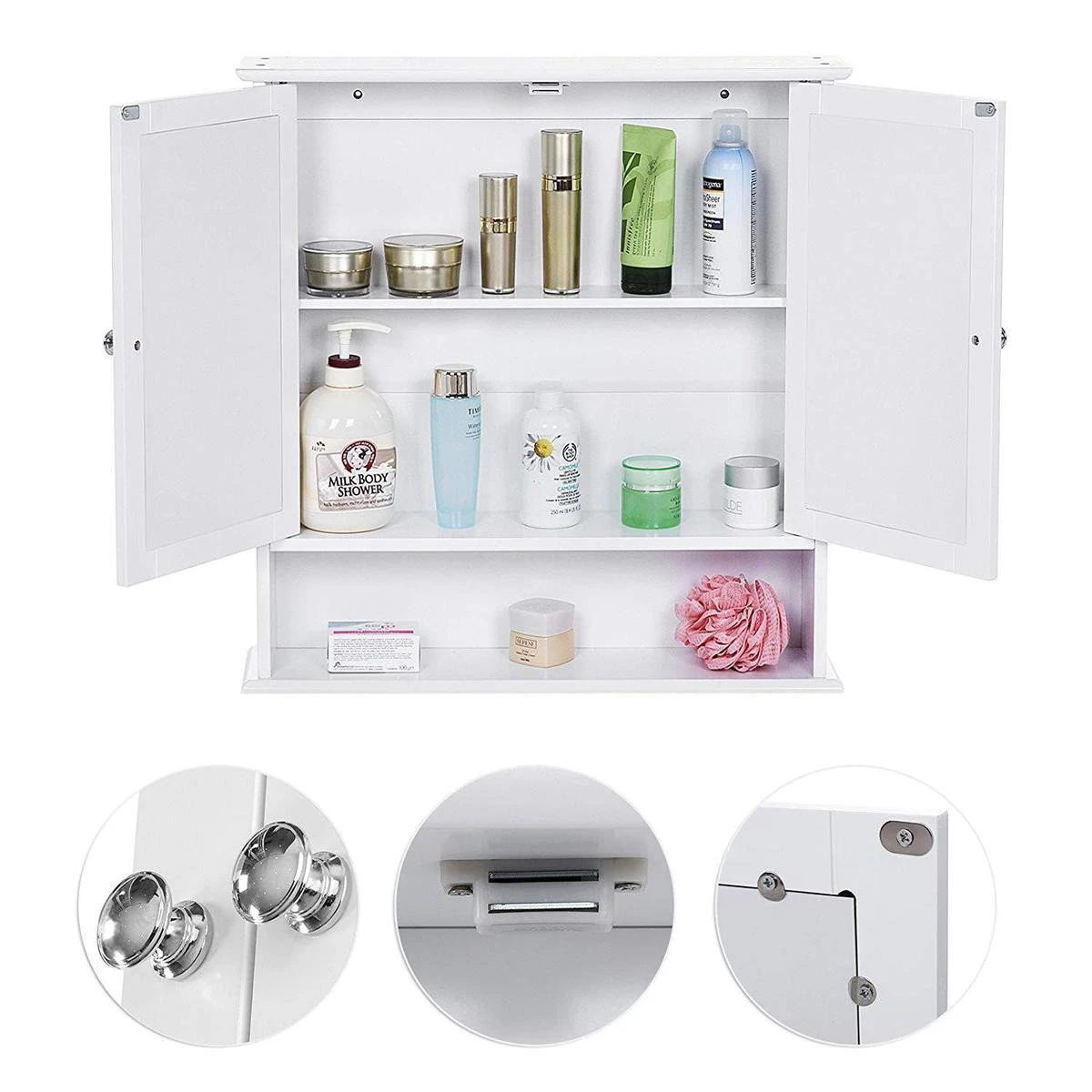 Wit Medicijnkastje Met Spiegels 2 Wit Medicijnkastje Met Spiegels - Afbeelding 2