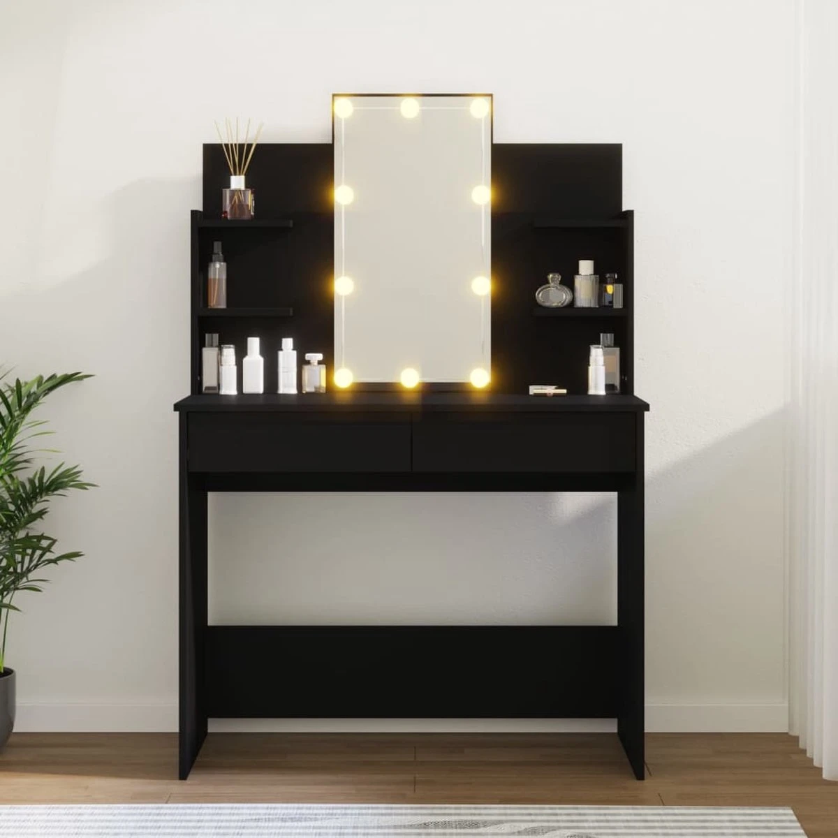 VidaXL Kaptafel Met LED-verlichting 96x40x142 Cm Zwart 9 VidaXL Kaptafel Met LED-verlichting 96x40x142 Cm Zwart - Afbeelding 9