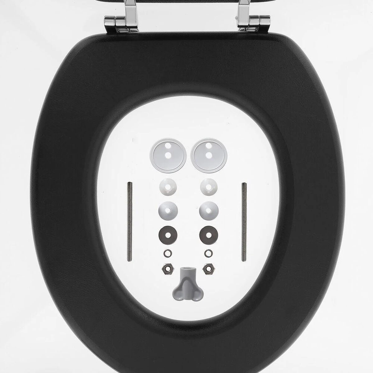 Tiger Leatherlook - Toiletbril - WC Bril - MDF - Zwart 7 Tiger Leatherlook - Toiletbril - WC Bril - MDF - Zwart - Afbeelding 7