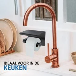 Toiletrolhouder Met Telefoonhouder - Zelfklevend / Boren / Zonder Boren - Incl. Handdoekhaakjes - WC Rolhouder - Zwart 19 Toiletrolhouder Met Telefoonhouder - Zelfklevend / Boren / Zonder Boren - Incl. Handdoekhaakjes - WC Rolhouder - Zwart -Merkloos Verkoop 1200x1200 335