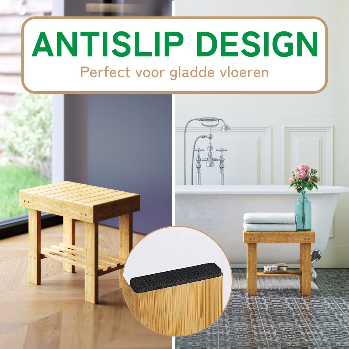 Bamboe Design Douchekruk - Opstapkrukje - Kruk Bamboe - Opstapje - Plantenstandaard 1 Bamboe Design Douchekruk - Opstapkrukje - Kruk Bamboe - Opstapje - Plantenstandaard