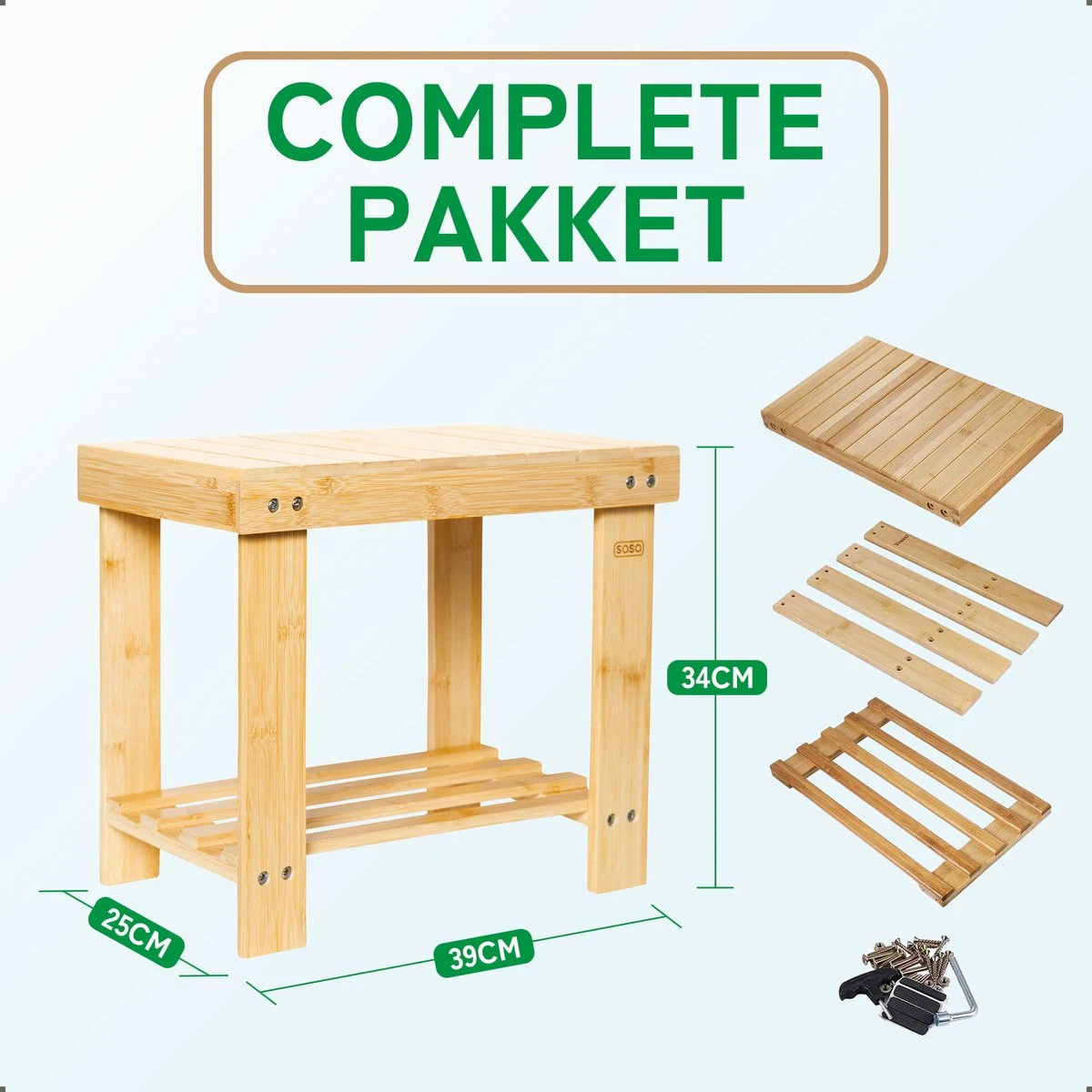 Bamboe Design Douchekruk - Opstapkrukje - Kruk Bamboe - Opstapje - Plantenstandaard 5 Bamboe Design Douchekruk - Opstapkrukje - Kruk Bamboe - Opstapje - Plantenstandaard - Afbeelding 5