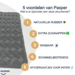 Douchemat Antislip Grijs - 53 X 53 Cm - Antislipmat Douche - Badmat -Merkloos Verkoop 1200x1200 3373