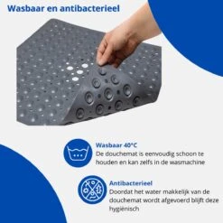 Douchemat - Antislipmat - Douchemat Antislip - Badmat - Badmat Antislip - Grijs - Antislipmat Douche - 53cm X 53cm - BPA Vrij - Antibacterieel - Antislip - Wasbaar- EJC Products -Merkloos Verkoop 1200x1200 3384