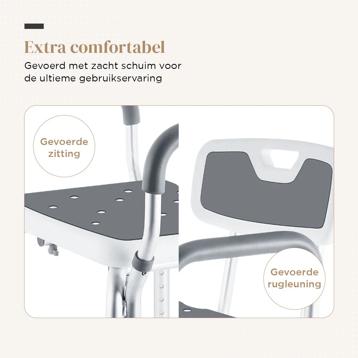 BY JRM Douchestoel En Douchekruk Met Afneembare Rugleuning En Armleuning – 30 Dagen Uitproberen - Anti Slip – Verstelbare Hoogte - Douchekrukje - Grijs 2 BY JRM Douchestoel En Douchekruk Met Afneembare Rugleuning En Armleuning – 30 Dagen Uitproberen - Anti Slip – Verstelbare Hoogte - Douchekrukje - Grijs - Afbeelding 2