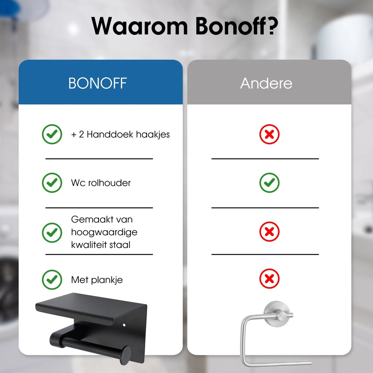 Toiletrolhouder Met Telefoonhouder - Zelfklevend / Boren / Zonder Boren - Incl. Handdoekhaakjes - WC Rolhouder - Zwart 9 Toiletrolhouder Met Telefoonhouder - Zelfklevend / Boren / Zonder Boren - Incl. Handdoekhaakjes - WC Rolhouder - Zwart - Afbeelding 9