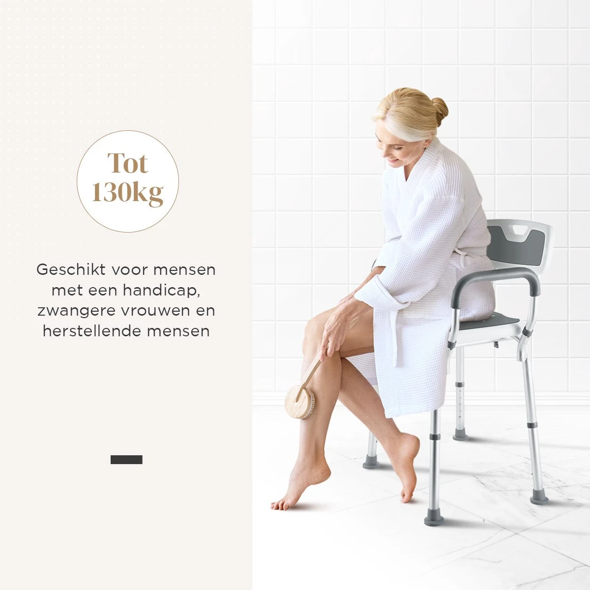 BY JRM Douchestoel En Douchekruk Met Afneembare Rugleuning En Armleuning – 30 Dagen Uitproberen - Anti Slip – Verstelbare Hoogte - Douchekrukje - Grijs 12 BY JRM Douchestoel En Douchekruk Met Afneembare Rugleuning En Armleuning – 30 Dagen Uitproberen - Anti Slip – Verstelbare Hoogte - Douchekrukje - Grijs - Afbeelding 12