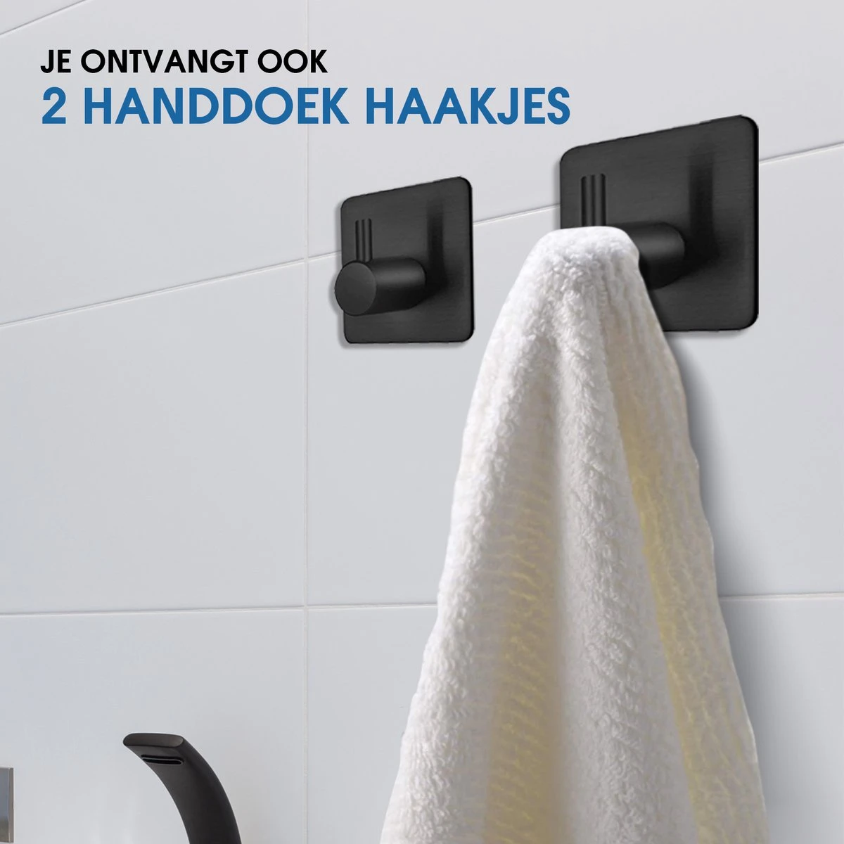 Toiletrolhouder Met Telefoonhouder - Zelfklevend / Boren / Zonder Boren - Incl. Handdoekhaakjes - WC Rolhouder - Zwart 10 Toiletrolhouder Met Telefoonhouder - Zelfklevend / Boren / Zonder Boren - Incl. Handdoekhaakjes - WC Rolhouder - Zwart - Afbeelding 10