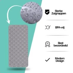 The Original - Douchemat Antislip - Grijs - 88x40cm - Antislipmat Badmat Voor Bad & Douche - Anti Slip Mat Met Zuignappen 17 The Original - Douchemat Antislip - Grijs - 88x40cm - Antislipmat Badmat Voor Bad & Douche - Anti Slip Mat Met Zuignappen -Merkloos Verkoop 1200x1200 3403