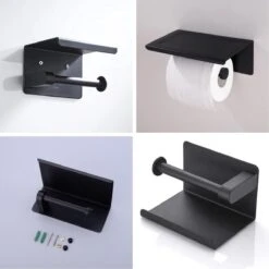 Toiletrolhouder Met Telefoonhouder - Zelfklevend / Boren / Zonder Boren - Incl. Handdoekhaakjes - WC Rolhouder - Zwart 31 Toiletrolhouder Met Telefoonhouder - Zelfklevend / Boren / Zonder Boren - Incl. Handdoekhaakjes - WC Rolhouder - Zwart -Merkloos Verkoop 1200x1200 342
