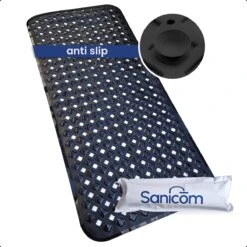 Merkloos Badmat Antislip - Douchemat - Antislipmat Bad - Antislipmat Douche - Schimmelbestendig - Met Zuignappen - Wasbaar - Zwart
