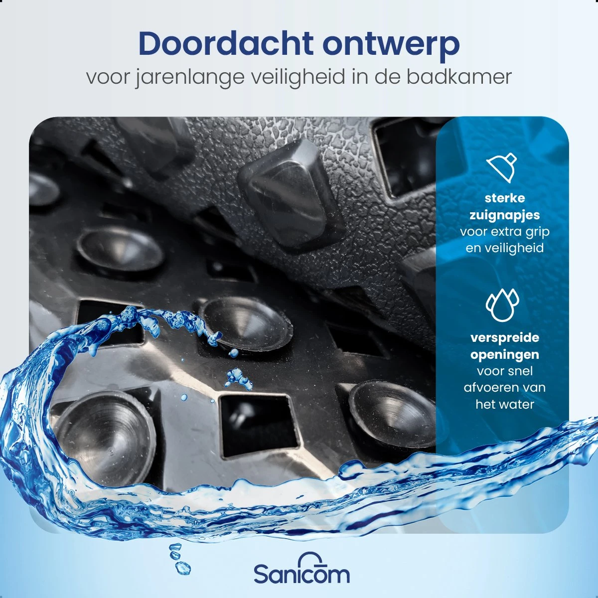 Merkloos Badmat Antislip - Douchemat - Antislipmat Bad - Antislipmat Douche - Schimmelbestendig - Met Zuignappen - Wasbaar - Zwart 8 Merkloos Badmat Antislip - Douchemat - Antislipmat Bad - Antislipmat Douche - Schimmelbestendig - Met Zuignappen - Wasbaar - Zwart - Afbeelding 8