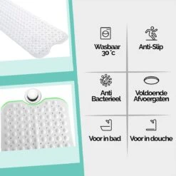 The Original - Badmat Antislip - Wit - 100x40cm - Antislipmat Douchemat Voor Bad & Douche - Anti Slip Mat Met Zuignappen -Merkloos Verkoop 1200x1200 3473