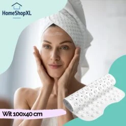 The Original - Badmat Antislip - Wit - 100x40cm - Antislipmat Douchemat Voor Bad & Douche - Anti Slip Mat Met Zuignappen -Merkloos Verkoop 1200x1200 3474