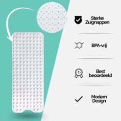 The Original - Badmat Antislip - Wit - 100x40cm - Antislipmat Douchemat Voor Bad & Douche - Anti Slip Mat Met Zuignappen -Merkloos Verkoop 1200x1200 3479