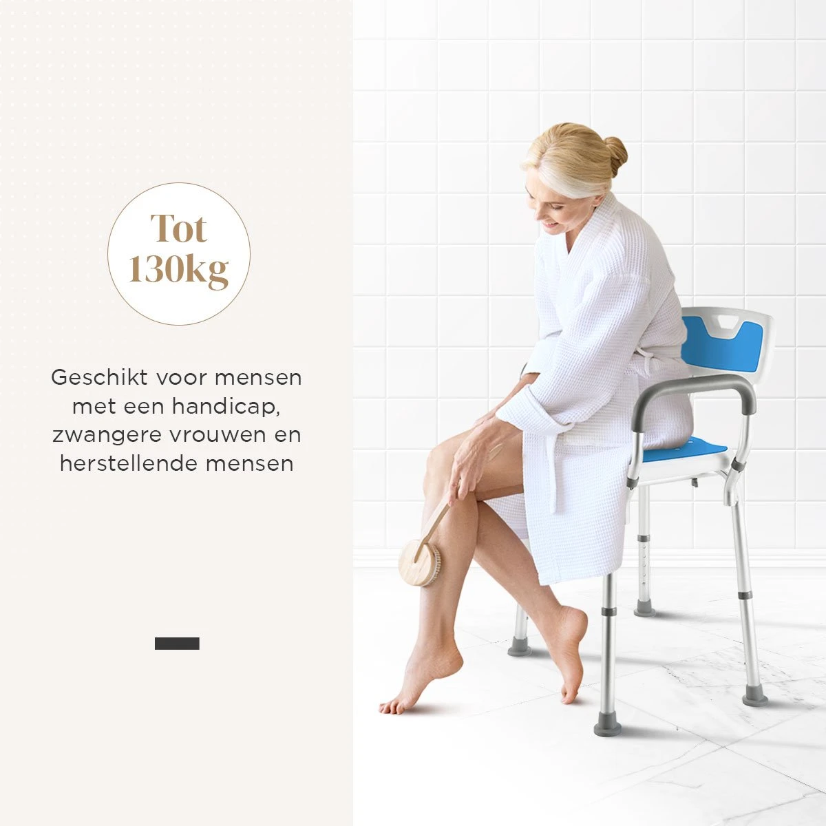 BY JRM Douchestoel En Douchekruk Met Afneembare Rugleuning En Armleuning – 30 Dagen Uitproberen -anti Slip – Verstelbare Hoogte - Douchekrukje - Blauw 12 BY JRM Douchestoel En Douchekruk Met Afneembare Rugleuning En Armleuning – 30 Dagen Uitproberen -anti Slip – Verstelbare Hoogte - Douchekrukje - Blauw - Afbeelding 12