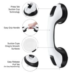 Merkloos 2x Anti Slip Zuig Handvat - Zuignap Handgreep Badkamer/Toilet - Badkamer Veiligheidsgreep - Handgreep Met Zuignappen - Badgreep - Krachtig En Verplaatsbaar - Trekvermogen Tot 50KG - 30cm -Merkloos Verkoop 1200x1200 3531