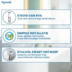 Ogoods Praktische WC Rolhouder – RVS Toiletrolhouder Staand – Rolhouder – Zonder Boren - Toiletrolstandaard - Zwart 8 Ogoods Praktische WC Rolhouder – RVS Toiletrolhouder Staand – Rolhouder – Zonder Boren - Toiletrolstandaard - Zwart -Merkloos Verkoop 1200x1200 361