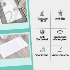 The Original - Douchemat Antislip - Wit - 70x40cm - Antislipmat Badmat Voor Bad & Douche - Anti Slip Mat Met Zuignappen -Merkloos Verkoop 1200x1200 3615