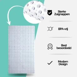 The Original - Douchemat Antislip - Wit - 70x40cm - Antislipmat Badmat Voor Bad & Douche - Anti Slip Mat Met Zuignappen -Merkloos Verkoop 1200x1200 3617