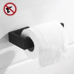 DesignX 3M™ Toiletrolhouder Zonder Boren Zwart Zelfklevend - WC Rolhouder - Matte - Papier - Houder - Incl. 3M Plakstrip -Merkloos Verkoop 1200x1200 365